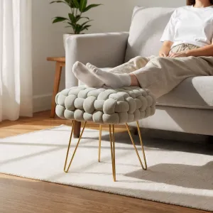 Ak furniture Taburet Dotty béžový