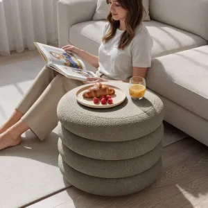 Ak furniture Taburet Mollis bouclé moka