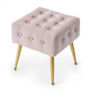 Ak furniture Taburet Quadra pudrově růžový