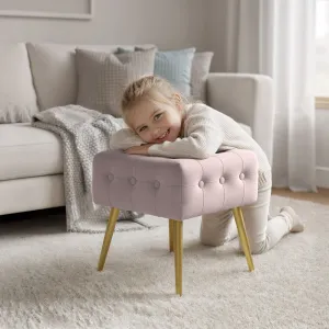 Ak furniture Taburet Quadra pudrově růžový