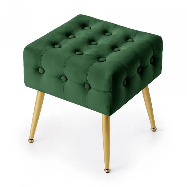Ak furniture Taburet Quadra lahvově zelený