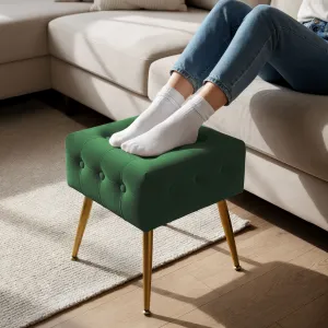 Ak furniture Taburet Quadra lahvově zelený