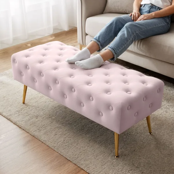 Ak furniture Taburet Monaco pudrově růžový