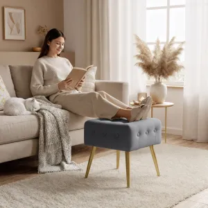 Ak furniture Taburet Quadra grafitový