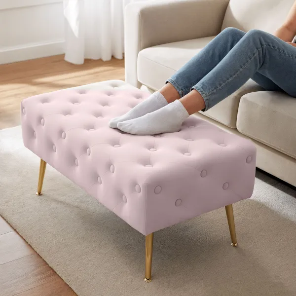 Ak furniture Taburet Madrid růžový
