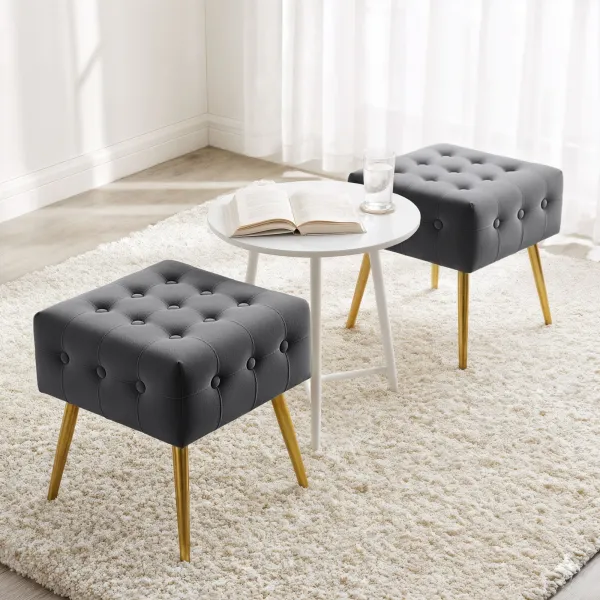 Ak furniture Taburet Quadra grafitový