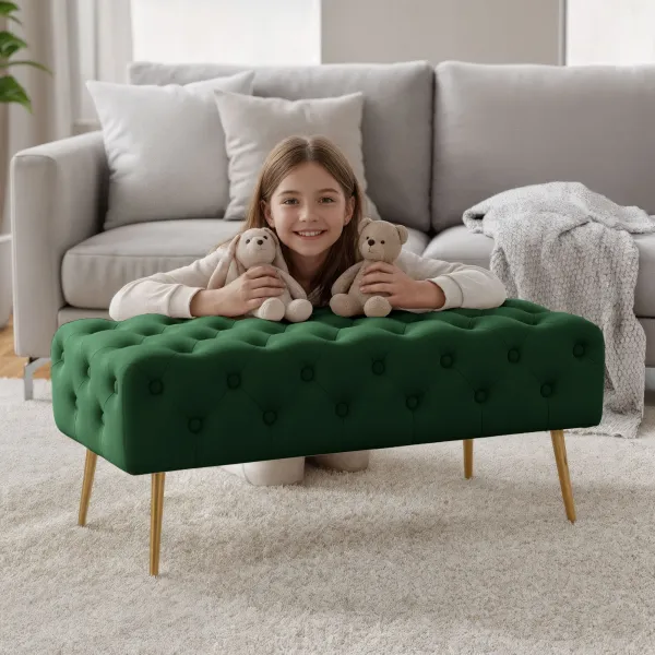 Ak furniture Taburet Monaco lahvově zelený