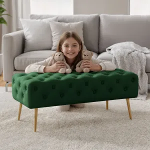 Ak furniture Taburet Monaco lahvově zelený