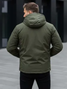 Trendy zimná bunda s kapucňou zelená