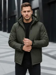 Trendy zimná bunda s kapucňou zelená