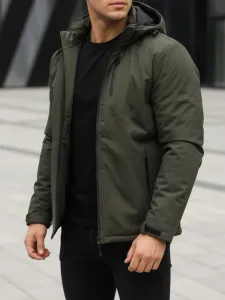 Trendy zimná bunda s kapucňou zelená