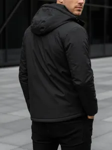 Trendy zimná bunda s kapucňou čierna