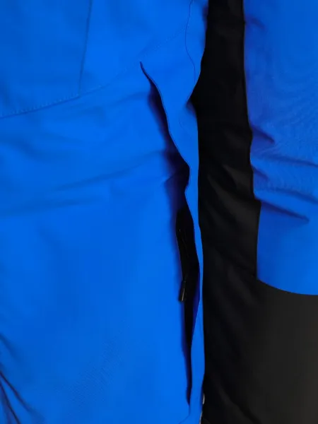 Športová zimná bunda s kapucňou modrá, čierna