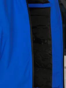 Športová zimná bunda s kapucňou modrá, čierna