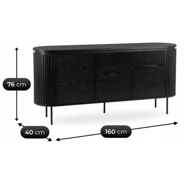 Vivaldi Komoda Beck 160 cm čierna