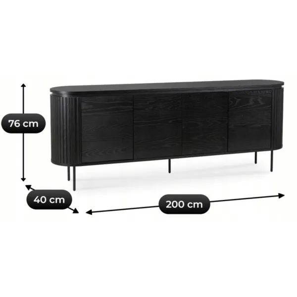 Vivaldi Komoda Beck 200 cm čierna