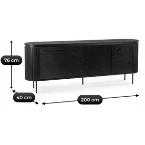 Vivaldi Komoda Beck 200 cm čierna