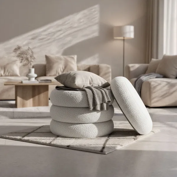 Ak furniture Taburet Snuggo I bílý