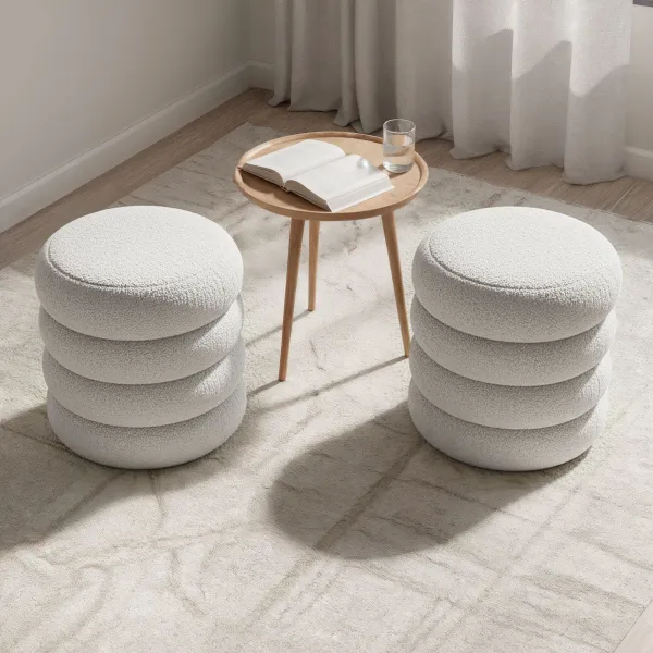 Ak furniture Taburet Snuggo I bílý