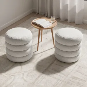 Ak furniture Taburet Snuggo I bílý