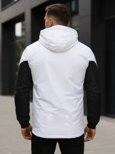 Zimná bunda s kapucňou biela