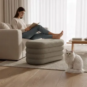 Ak furniture Taburet Puffo I moka