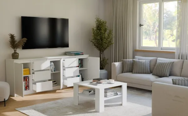 TP Living Konferenčný stolík Square 68 cm biely