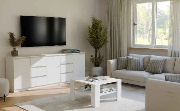 TP Living Konferenčný stolík Square 68 cm biely