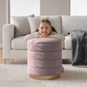 Ak furniture Taburet Luna růžový