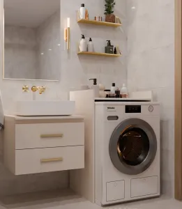 TP Living Kúpeľňová skrinka nad práčku Pola 64 cm béžová