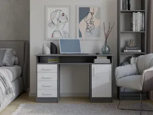 TP Living Písací stôl ADA 125 cm antracit/biely