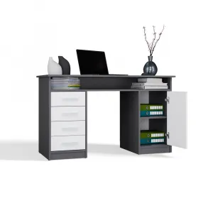 TP Living Písací stôl ADA 125 cm antracit/biely