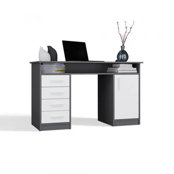 TP Living Písací stôl ADA 125 cm antracit/biely