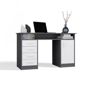 TP Living Písací stôl ADA 125 cm antracit/biely