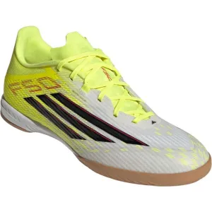 adidas F50 LEAGUE IN J Detská halová obuv, biela, veľkosť 46