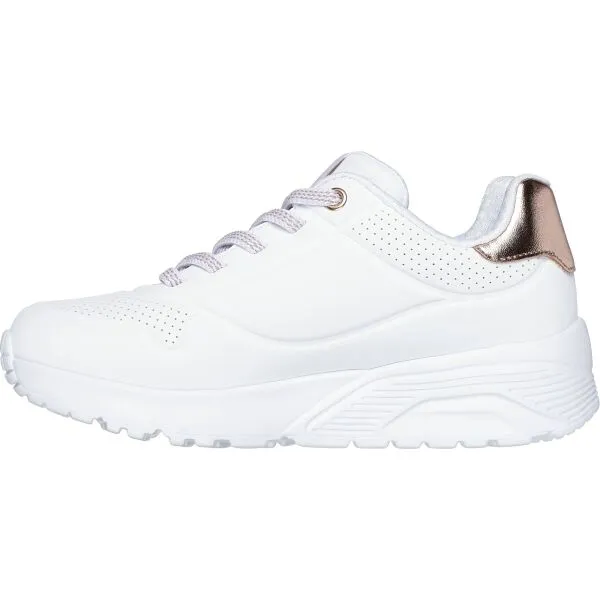 Skechers UNO LITE Dievčenská voľnočasová obuv, biela, veľkosť