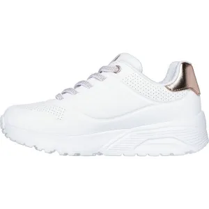Skechers UNO LITE Dievčenská voľnočasová obuv, biela, veľkosť