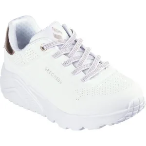Skechers UNO LITE Dievčenská voľnočasová obuv, biela, veľkosť