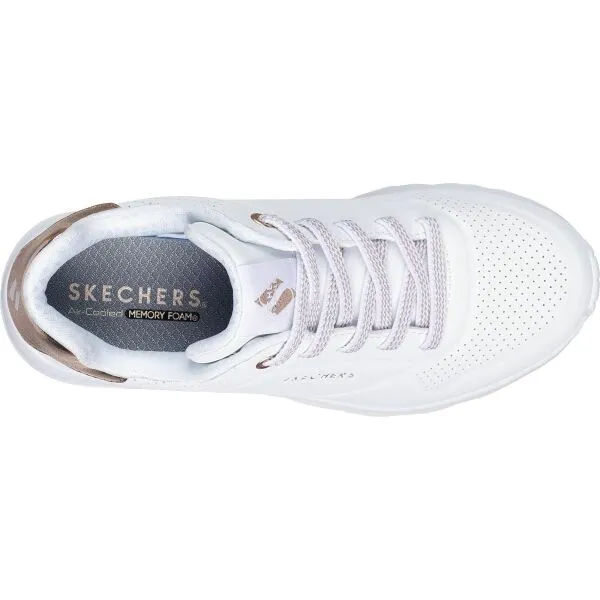 Skechers UNO LITE Dievčenská voľnočasová obuv, biela, veľkosť