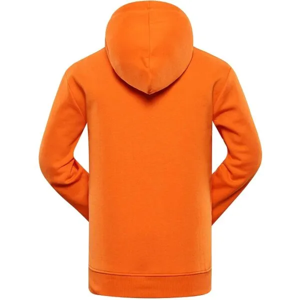 NAX AZER Pánska bavlnená mikina s kapucňou, oranžová, veľkosť