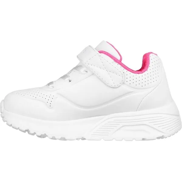Skechers UNO LITE Dievčenská voľnočasová obuv, biela, veľkosť