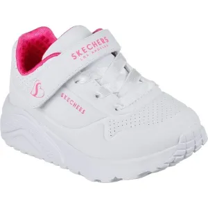 Skechers UNO LITE Dievčenská voľnočasová obuv, biela, veľkosť