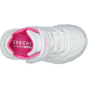 Skechers UNO LITE Dievčenská voľnočasová obuv, biela, veľkosť