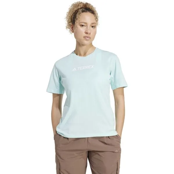 adidas TERREX LOGO TEE Pánske outdoorové tričko, svetlo zelená, veľkosť
