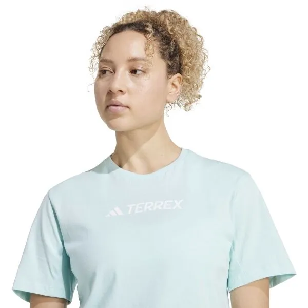 adidas TERREX LOGO TEE Pánske outdoorové tričko, svetlo zelená, veľkosť