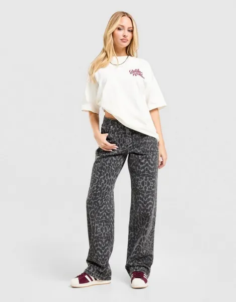 Unlike Humans Nohavice  Jeans Leopard