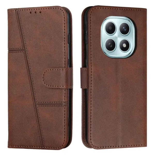 STITCHED Peňaženkový kryt pre Xiaomi Redmi Note 15 5G / POCO M8 5G tmavohnedý