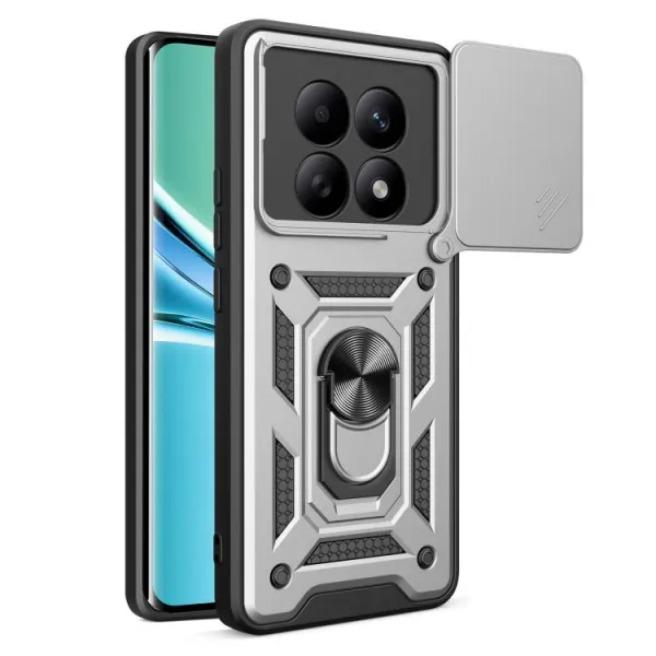RING CAMERA Kryt s držiakom pre Xiaomi Redmi Note 15 5G / POCO M8 5G strieborný