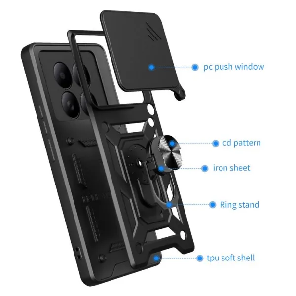 RING CAMERA Kryt s držiakom pre Xiaomi Redmi Note 15 5G / POCO M8 5G modrý