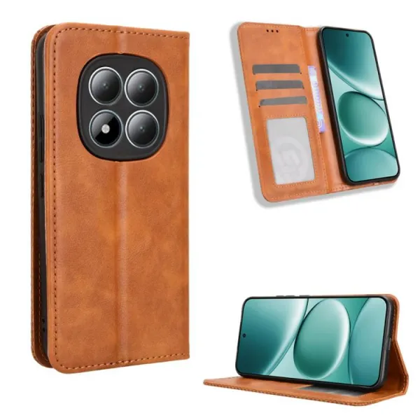 BUSINESS Peňaženkové puzdro pre Xiaomi Redmi Note 15 Pro hnedé